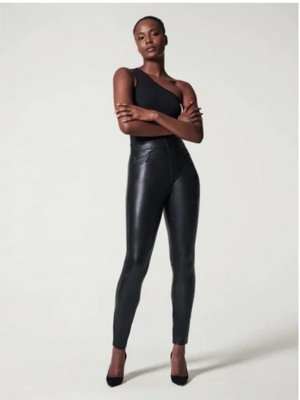 Spanx Leather-Like Ankle Skinny Pant Womens 1X Petite